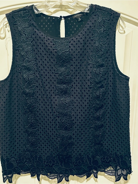 Ann Taylor Tops - Ann Taylor Navy Floral Lace Sleeveless Camisole and Matching Skirt